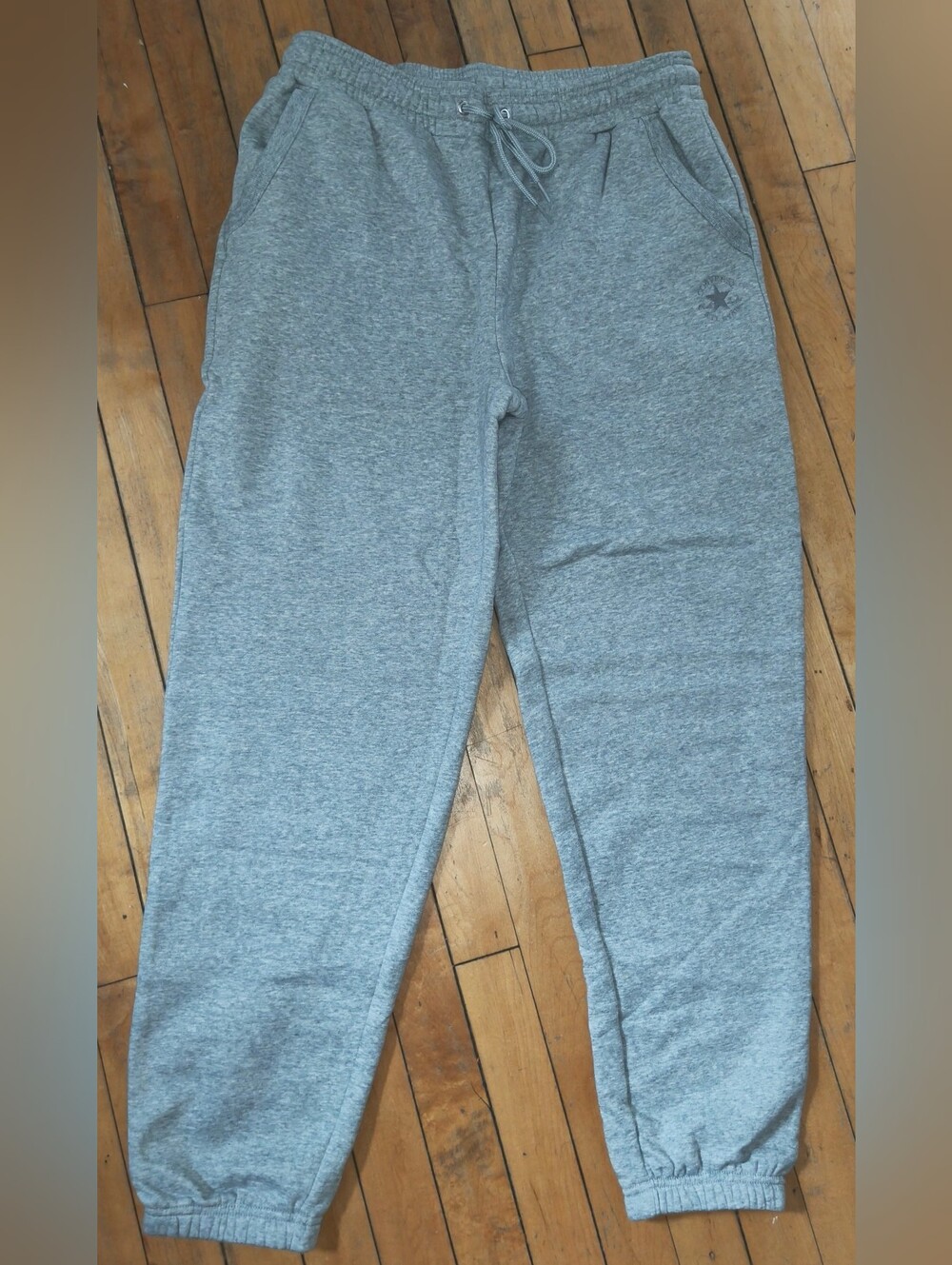 New! Converse Logo Women Girls Fleece Jogger Cotton Color Gray Size M Medium NWT